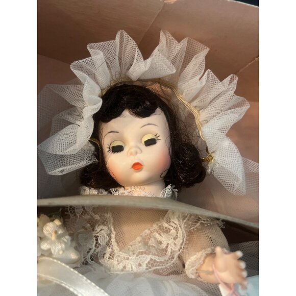 Vintage Madame Alexander Bride Doll #435 Original Box 8" Dark Hair Estate Tulle - Picture 2 of 6